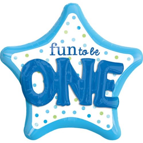 3D Polka Dot Fun to Be One Foil 1st Birthday Balloon, Helium Inflation Included, 36-in Product image