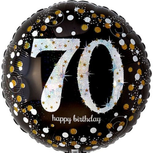 Ballon 70e anniversaire, célébration prismatique étincelante, 44,5 cm Image de l’article