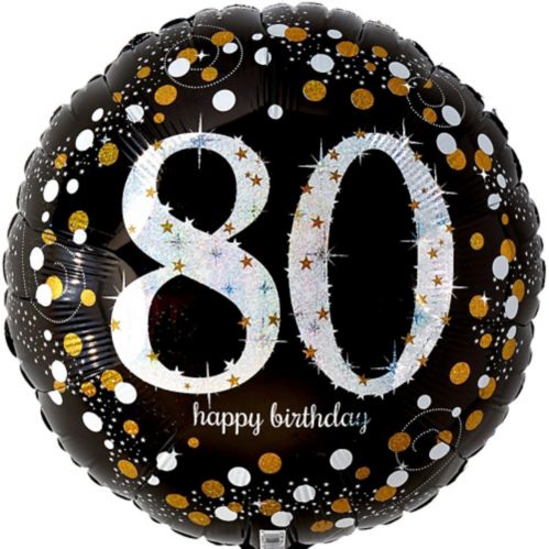 Ballon 80e anniversaire, célébration prismatique étincelante, 44,5 cm Image de l’article
