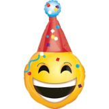Ballon d’anniversaire en aluminium à visage souriant avec chapeau de fête, gonflage à l’hélium inclus, 39 po | Anagram Int'l Inc.null