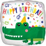 Alligator Happy Birthday Foil Balloon, Helium Inflation Included, 18-in | Anagram Int'l Inc.null