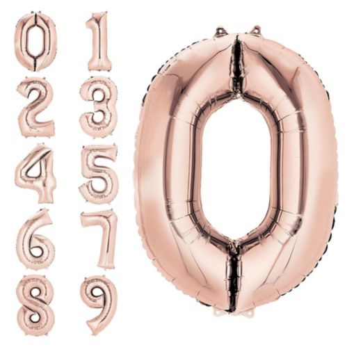 Rose Gold Number Balloon, 34-in Product image
