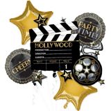Hollywood Balloon Foil Bouquet for Movie/Oscar Awards Party, Helium Inflation Included, 5-pc