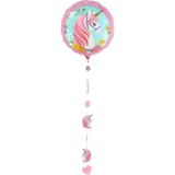 Magical Unicorn Foil Balloon Kit for Birthday Party, Helium Inflation Included, 3-pc, 32-in