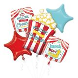 Carnival Foil Balloon Bouquet for Circus/Birthday Party, Helium Inflation Included, 5-pc
