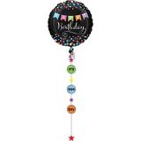 Ballon géant Happy Birthday avec queue poids ballon, 81,2 cm