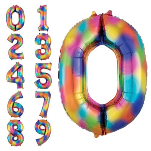 Rainbow Splash Number Balloon, 34-in Product image