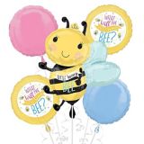 Little Honey Bee Foil Balloon Bouquet for Baby Shower/Gender Reveal, Helium Inflation Included, 5-pc | Amscannull
