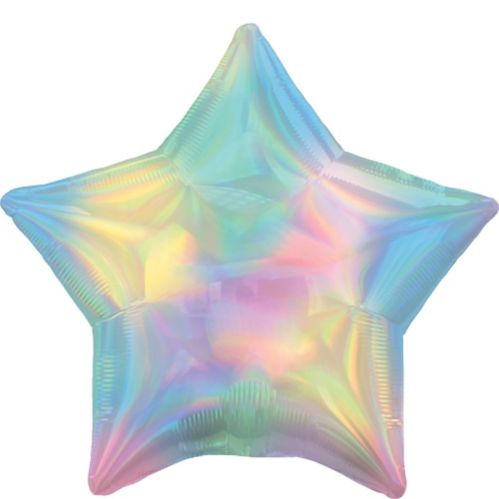 Iridescent Pastel Star Foil Balloon, Helium Inflation Included, 22-in Product image