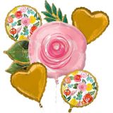 Bright Florals Balloon Bouquet, 5pc Party City