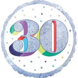 Ballon 30e anniversaire prismatique, arc-en-ciel,  45,7 po | Amscannull