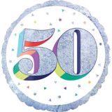 Prismatic Rainbow 50th Birthday Balloon, 18-in | Anagram Int'l Inc.null
