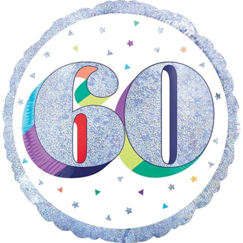 Prismatic Rainbow 60th Birthday Balloon, 18-in Product image