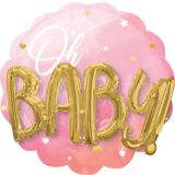 Pink Oh Baby 3D Balloon, 28-in