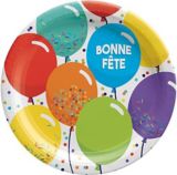 Bonne Fete Colourful Snack Plate, 9-in, 8-pk | Amscannull