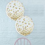 Metallic Gold Confetti Balloons, 24-in, 2-pk | Amscannull