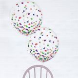 Multicolour Star Confetti Balloons, 24-in, 2-pk | Amscannull