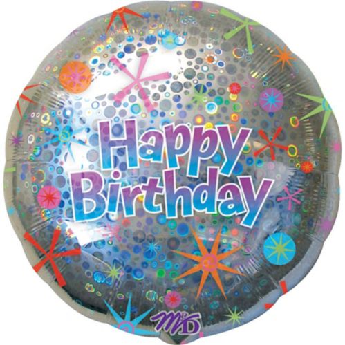 Holographic Happy Birthday Foil Balloon, Helium Inflation Included, 32-in Product image