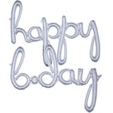 Air-Filled Prismatic Happy B-Day Cursive Letter Balloon Banners, 2-pk | Amscannull