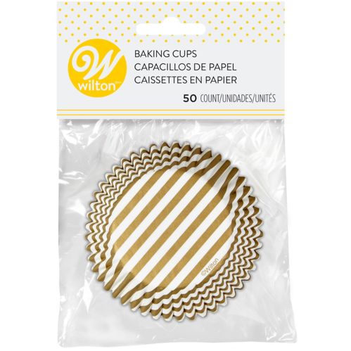 Wilton Gold Stripes Cupcake Liners, 50-pk Product image