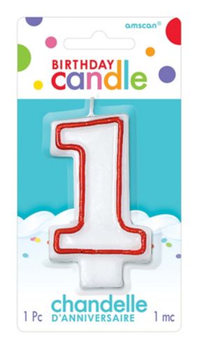 Red & White Birthday Candle Product image