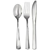 Premium Metallic Classic Handle Assorted Cutlery, 80-pc, Silver | Amscannull
