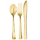 Premium Metallic Classic Handle Assorted Cutlery, 80-pc, Gold | Amscannull