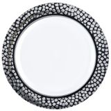 Premium Plastic Plates, 20-pk, 10.25-in, Silver/Black | Amscannull