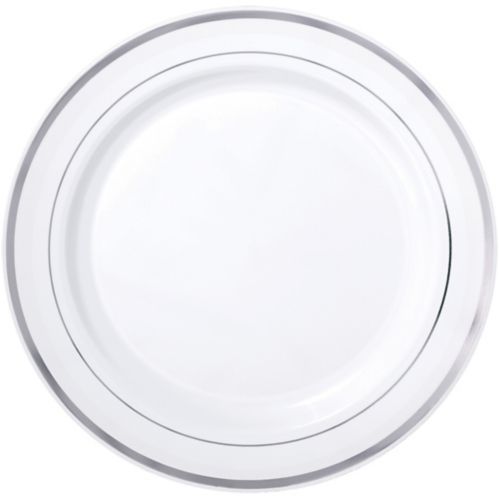 Premium Plastic Plates, 20-pk, 10.2-in, Silver Product image
