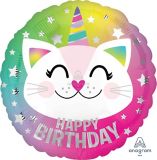 Cat Birthday Foil Balloon, Helium Inflation Included, 17-in | Anagram Int'l Inc.null