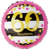 Prismatic Pink & Gold 60th Birthday Balloon, 17.5-in | Anagram Int'l Inc.null