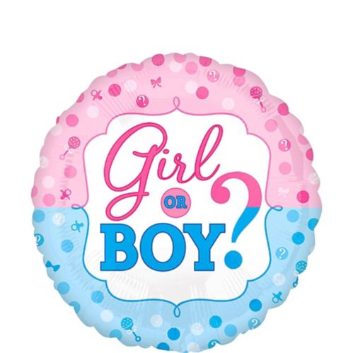 Girl or Boy Gender Reveal Foil Balloon, Helium Inflation Included, 16.5-in Product image