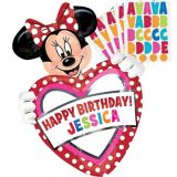 Ballon d’anniversaire en aluminium personnalisé Minnie Mouse, gonflage à l’hélium compris, 33 po | Anagram Int'l Inc.null