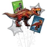 Jurassic World Dinosaur Foil Balloon Bouquet for Birthday Party, Helium Inflation Included, 5-pc | Anagram Int'l Inc.null