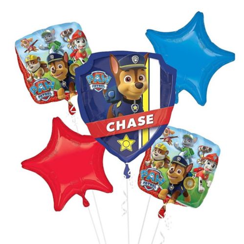 PAW Patrol Birthday Party Foil Balloon Bouquet, Helium Inflation Included, 5-pc Product image