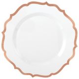 Premium Plastic Ornate Plates, 20-pk, 10.5-in, Rose Gold | Amscannull