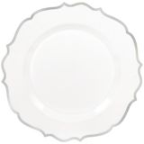 Premium Plastic Ornate Plates, 20-pk, 10.5-in, Silver | Amscannull