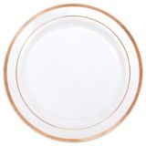 Premium Plastic Stripe Plates, 20-pk, 6.25-in, Rose Gold | Amscannull