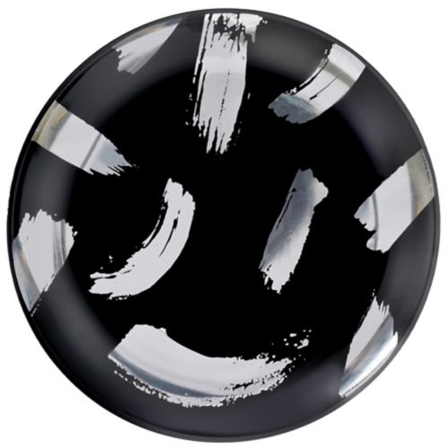 Premium Plastic Bold Brush Plates, 20-pk, 7.5-in, Silver/Black Product image