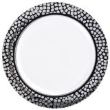 Premium Plastic Mosaic Plates, 20-pk, 7.5-in, Silver/Black | Amscannull