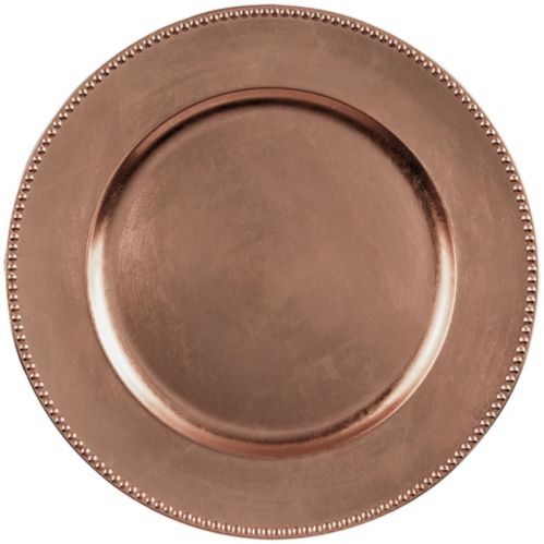 Premium Plastic Charger Plates, 4-pk, Rose Gold Product image
