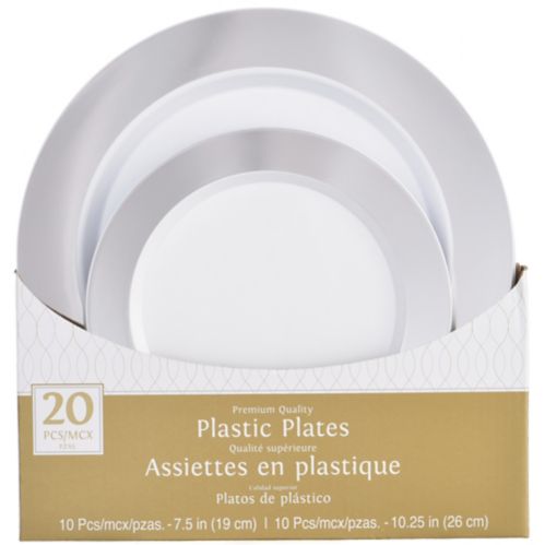 Border Plate Multipack, 20-pk, Silver Product image