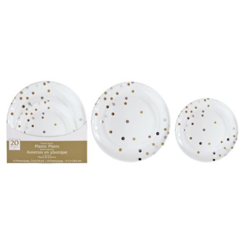 Polka Dot Plate Multipack, 20-pk, Gold/Silver Product image