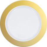 Plastic Bordered Plates, 10-in, 10-pk, Gold