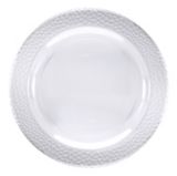 Plastic Hammered Plates, 10-in, 10-pk, Clear