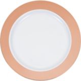 Plastic Bordered Plates, 7.5-in, 10-pk, Rose Gold
