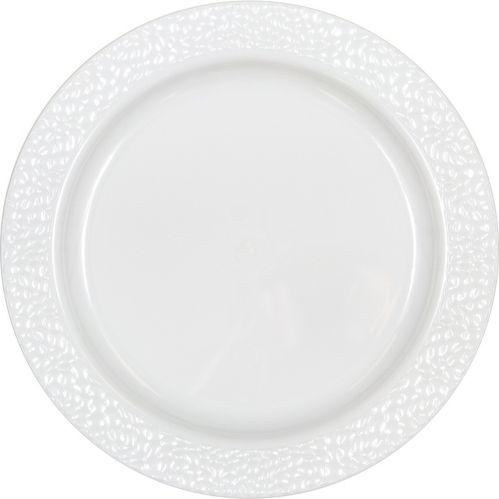 Hammered Plates, 9-in, 10-pk, White Product image