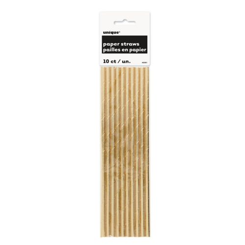 Unique Foil Paper Straws, 10-pk, Gold Product image