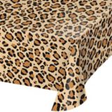 Plastic Table Cover, 54-in-x-108-in, Leopard Print