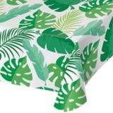 Plastic Table Cover, 54-in-x-108-in, Palm Leaves